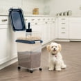 thumbnail image 2 of IRIS USA 30 lbs & 11 lbs Combo Airtight Dog Food Storage Container, Stackable Treat Box, 2-Cup Scoop, Casters, Keep Fresh, Easy Mobility, Navy, 2 of 4