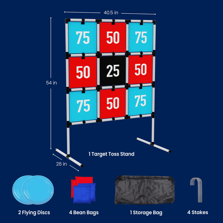 2-in-1 Target Toss, Outdoor Disc & Beanbag Game, Plastic Breakaway