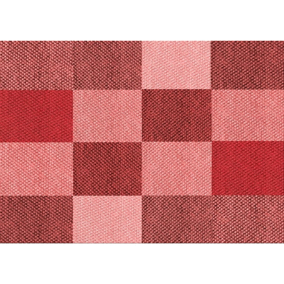 Ahgly Company Machine Washable Indoor Rectangle Transitional Red Area Rugs, 7' x 10'