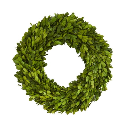 Nearly Natural 14in. Preserved Boxwood Wreath, Green