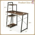 thumbnail image 6 of Topbuy Computer Desk Industrial Wood Study Desk w/Storage Shelf Writing Table Workstation Brown, 6 of 9