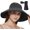 Black, variant on Foldable Straw Sun Visor for Women, Sun Protecetion Wide Brim Sun Hats Adjustable Topless Beach Hat