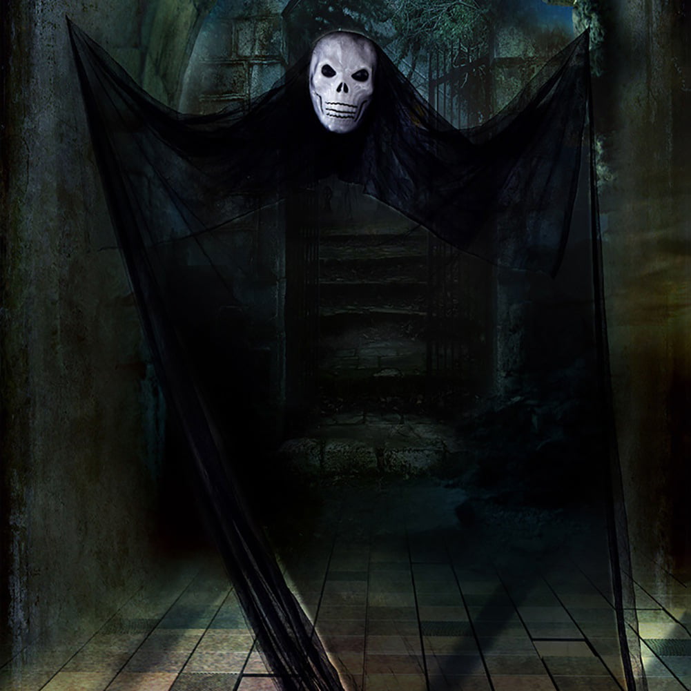 Halloween Scary Hanging Ghost Skeleton Skull Bar Yard Garden Home Decor Props 