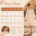 thumbnail image 6 of Aideaone Girls Long Sleeve Chiffon Dresses Square Neck Swiss Dot A-Line Ruffle Hem Casual fall winter Dress 7-14 Years, 6 of 6