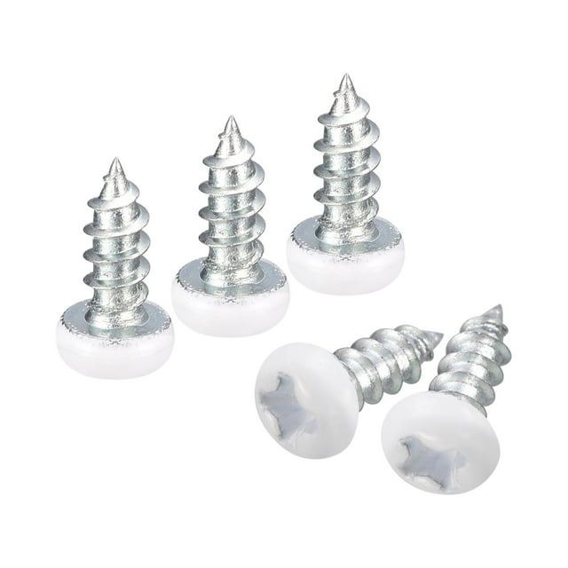 Unique Bargains Vis Blanches ST3x6mm à Taraudage Automatique, Lot de 100 Vis à Tête de Poêle à Vis Phillips pour le Travail du Bois