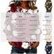 thumbnail image 3 of Neewe Womens Classic Tops 3/4 Sleeve Shirts Round Neck Loose Casual Blouses Floral Print Tshirts, 3 of 6