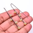 thumbnail image 2 of Red Garnet -Mozambique 925 Silver Plated Black And Gold Rhodium Plated Earring 2.15", Red Garnet Earring E_9476_268_28, 2 of 2