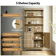 thumbnail image 7 of PHOYAL 68" Tall Wave Kitchen Pantry Storage Cabinet, Large Storage Cabinet with 3 Adjustable Shelves and 2 Doors, Freestanding Cupboard Buffet for Kitchen, Dining Room, Beige, 7 of 7