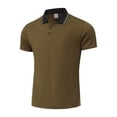 thumbnail image 2 of IhhxPro Men's Short Sleeve Collared Shirt with Button Detail Quick Dry Tee for Work or Casual Wear S-2XL, 2 of 5