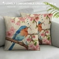 thumbnail image 3 of Shiartex Watercolor Painting Throw Pillow Covers Birds On The Tree With Spring Pink Flowers Pillow Covers Home Decorative Square Pillowcase , for Sofa,Couch,Bed Watercolor Painting-birds, 3 of 5