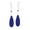 Blue, variant on Sleek Teardrop Shaped Black Onyx Inlay Sterling Silver Dangle Earrings