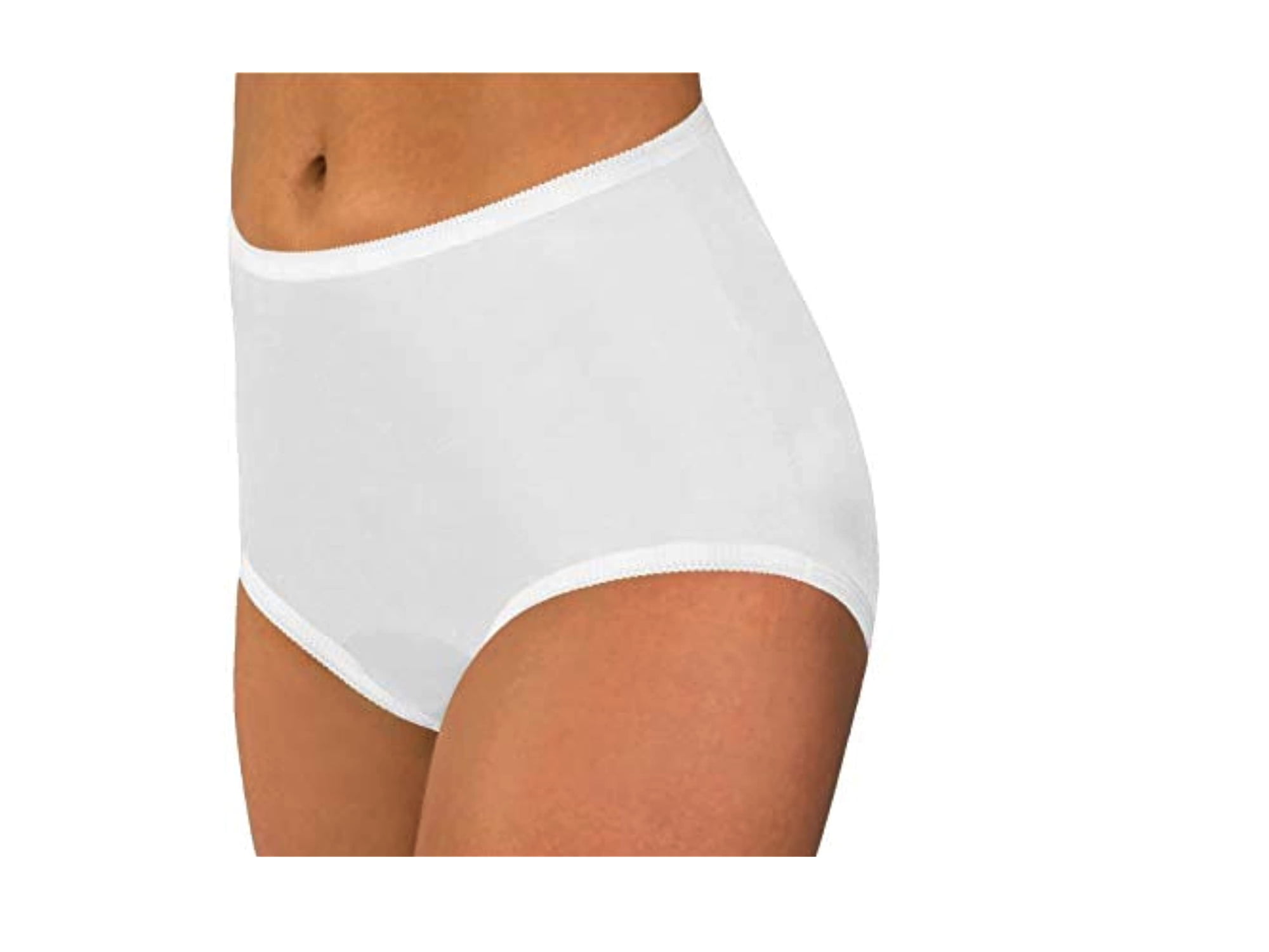 Hanes Women's Nylon Brief Panties 6-Pack, Style PP70AS, White 