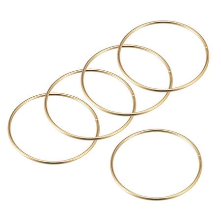 

75mm OD Metal O Ring Iron Electroplated Gold Tone 5 Pack