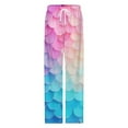 thumbnail image 4 of Gradient Mermaid Scales Print Pajama Pants Breathable with Pockets Pajamas For Lady Vintage Sleeping Pants Bedroom Homewear, 4 of 6