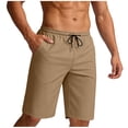 thumbnail image 7 of JUUYY Men's Casual Shorts Pull On Drawstring Elastic Waist Athletic Shorts Outdoor Lightweight Summer Loose Beach Shorts with Pockets Khaki XXL, 7 of 7