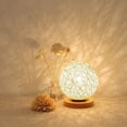 thumbnail image 5 of Rattan Bedside Lamp Rattan Table Lamp Moon Night Light With Wooden Base Warm Decoration For End Table Bedroom, 5 of 5