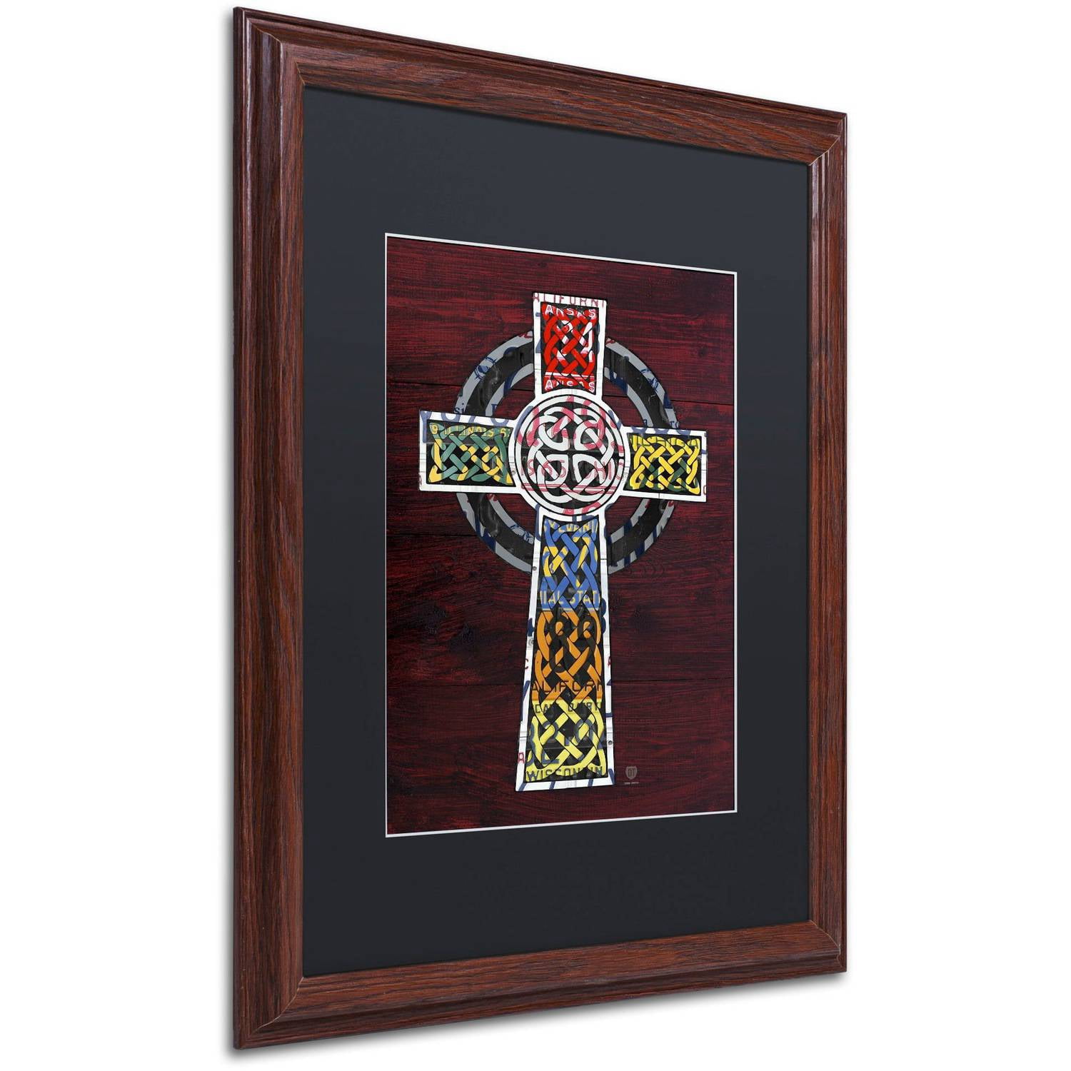 Trademark Fine Art 'Celtic Cross' Canvas Art by Design Turnpike, Black Matte, Wood Frame