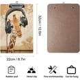 thumbnail image 2 of Fashion Clipboard, Music Giraffe Listening to Music, A4 Letter Size Wooden Decorative Clipboards for Women, Cute Design for Standard Size,Low Profile Clip with Retractable Hanging Tab 12.5" x 9", 2 of 6