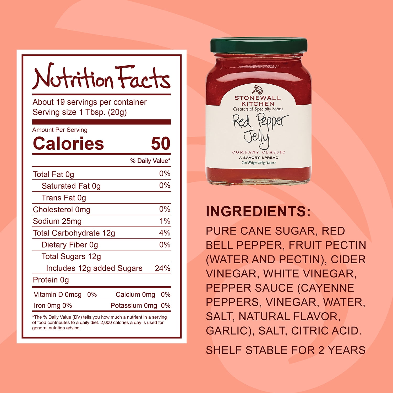 (2 pack) Stonewall Kitchen, Red Pepper Jelly, 13 oz. Jar