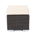 thumbnail image 3 of GDF Studio Avianna Outdoor Wicker Ottoman with Cushion, Multibrown and Beige, 3 of 7
