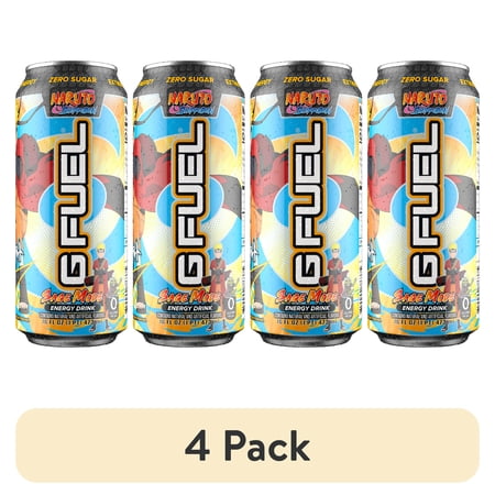 (4 pack) GFUEL Naruto Sage Mode Sugar Free Energy Drink, 16 oz Can