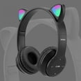 thumbnail image 2 of Auriculares inalámbricos Cat Ear, control de plegable, sonido envolvente, , auriculares con cancelación de ruido con micrófono para TV, - Negro, 2 of 8