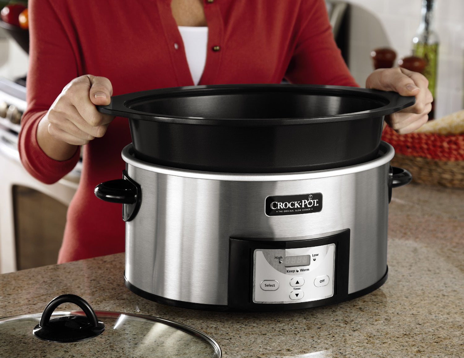  Crock-Pot 6-Quart Countdown Programmable Oval Slow Cooker with  Dipper, Stainless Steel, SCCPVC605-S: Home & Kitchen