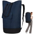 thumbnail image 1 of Bolsa de lavandería extra grande y resistente con correas, artículos esenciales para el dormitorio universitario, bolsa de ropa sucia para viajes, playa, acampada, apartamento y lavandería, 1 of 6