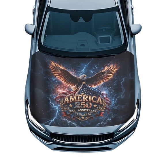 Tutolipy Car Hood Cover Protector for SUV Sedans Trucks, Weatherproof Car Engine Hood Cover, Eagle America 250 for 250th Anniversary Auto Exterior Accessories