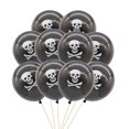 thumbnail image 4 of Globos de látex con forma de calavera pirata para fiesta de Halloween, bolas de calabaza, suministros de decoración de feliz cumpleaños, 5/20 piezas, 12 pulgadas, 4 of 4