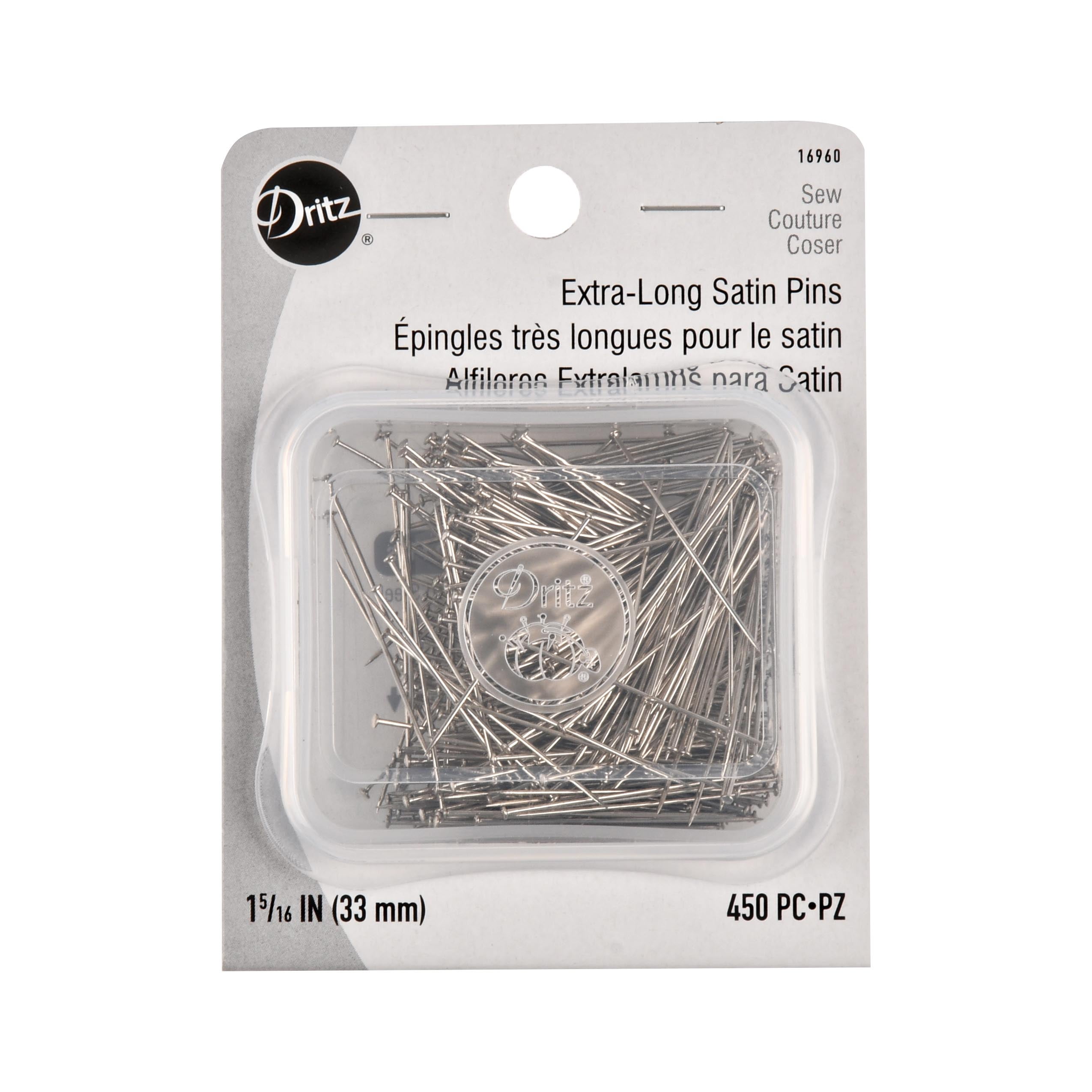 Dritz ExtraLong Satin Pins, 450 Count