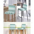 thumbnail image 5 of Turquoise Boho Flowers Bar Stool Covers Set of 2, Modern Luxurious Geometric Floral Stretch Washable Bar Chair Covers with Backs, Removable Pub Counter Height Chair Cover for Kitchen Dining Room Cafe, 5 of 7