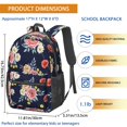 thumbnail image 3 of Pioneer Flower Floral Print Pattern 17" School Backpacks for Teens,Waterproof Oxford Fabric,S-Shape Padded Straps for School,Travel,Hiking,Camping, 3 of 6