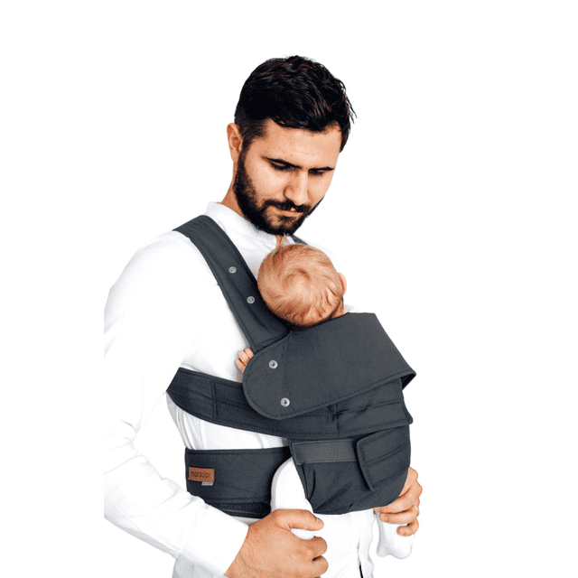 Cangurera Portabebés Ergonómica Marsupi Classic Gray de Algodón Orgánico Talla L Color Gris