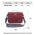 thumbnail image 4 of Insulated Lunch Bag, Large Capacity Oxford Cloth Picnic Tote with Shoulder Strap, Waterproof & Leakproof Food Container for Adults & Students, Burgundy, 4 of 10
