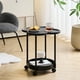 thumbnail image 5 of Mesita de Noche de Plástico con Ruedas | Estantería para Dormitorio | Mesa Auxiliar Negra para Sofá | 49 X 47,5 Cm | Almacenamiento de Doble Nivel | Mesa Móvil, 5 of 6
