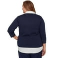 thumbnail image 2 of Alfred Dunner Womens Plus-Size Metallic Studded Textured Two In One Sweater, 2 of 4
