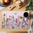 thumbnail image 2 of Watercolor Floral Placemats Set of 6, Spring Lavender Daisy Butterflies Pink Placemats for Dining Table, Place Mats for Kitchen Tabletop, Waterproof Wipeable Dining Table Mats Set, 2 of 9