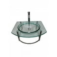 thumbnail image 3 of Haiku Glass Wall Mount Console Sink Round Bowl Bathroom Vessel Sink 23 3/4" Clear Tempered Glass Console w/Chrome Faucet, Pop Up Sink Drain and Towel Bar Combo | Renovators Supply, 3 of 7