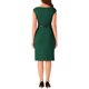 thumbnail image 3 of Vestido de oficina INSPIRE CHIC para mujer, con mangas cortas, ceñido a la cintura, elegante y tipo sheath, talla XL, color verde oscuro, 3 of 5