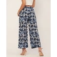 thumbnail image 4 of Moomaya Printed Palazzo Pants For Women, Loose Fit Elastic Waist Pajamas, 4 of 8