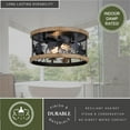 thumbnail image 5 of Kodiak 12-in W Black Rustic Round Cage Flush Mount Ceiling Light Fixture Moose and Tree Motif, 5 of 11
