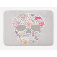 thumbnail image 1 of Sugar Skull Bath Mat, Day of the Dead Theme Florally Ornamented Petals and Leaves, Plush Bathroom Decor Mat with Non Slip Backing, 29.5" X 17.5", Multicolor, by Ambesonne, 1 of 2