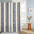 thumbnail image 2 of Bathroom Shower Curtain Abstract Geometric Stripe Dot Waterproof Shower Curtains with Hooks, Dark Blue Lines on Beige Bath Curtains Bathtub Curtain Home Decor 60x72in, 2 of 9