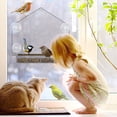 thumbnail image 3 of Alimentador de pájaros de ventana de plástico transparente con ventosas fuertes para exterior - Casa de pájaros de acrílico de montaje de ventana transparente para percha de gato, 3 of 5