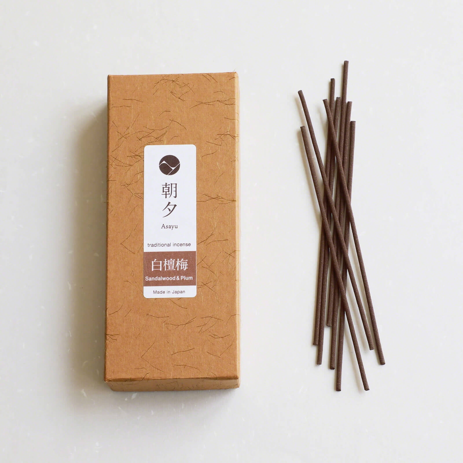 Asayu Japan Traditional Incense Sticks Sandalwood and Plum Blossom Blend 1.41oz