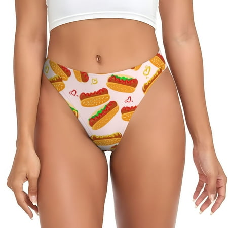 Lukts s Hot Dog In Heart for G-String Thongs for Women -Sexy Low-Rise Panties with A Stretchy T-back  Perfect for Any Outfit  Available in XS-4XL-4X-Large