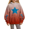 thumbnail image 2 of Kids Boys Girls Star Printed Pullover Hoodie, Sweatshirt, Hooded Jumper, PE School Jumper, Warm Coats Long Sleeve Top New Casual Fashion For Childrens Unisex Wine 11-12 Years, 2 of 7