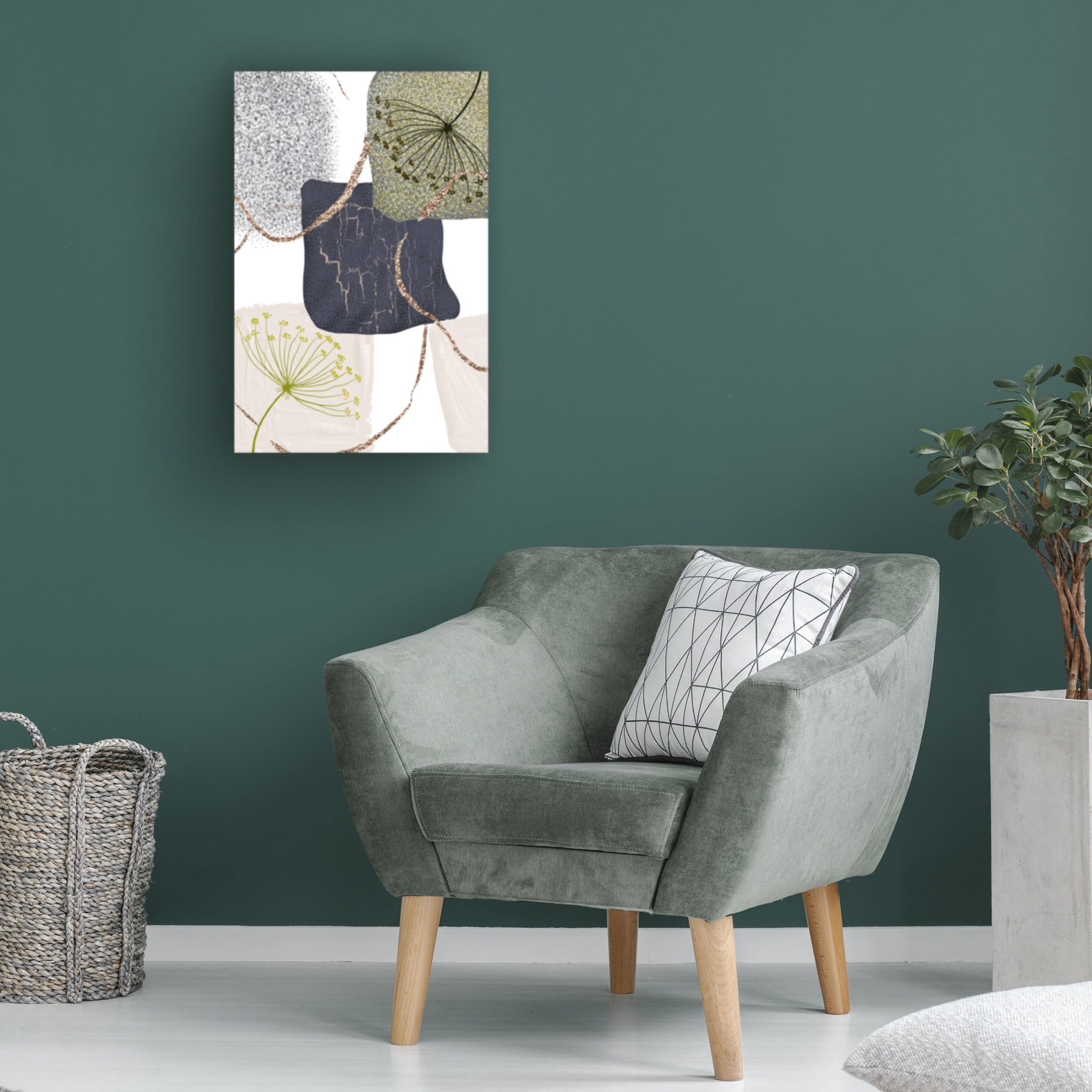 Trademark Fine Art Sally Ann Moss Green Grey 3 Canvas Wall Art