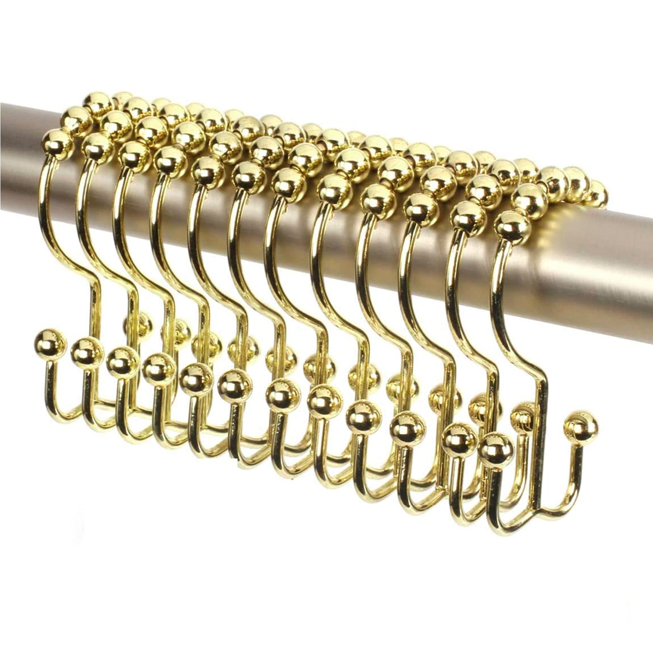 Shower Curtain Rings Hooks Chrome Finish Premium 18/8 Stainless